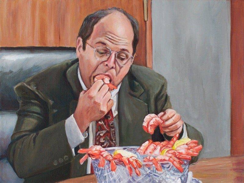 George Costanza Eats Shrimp by Heather Buchanan