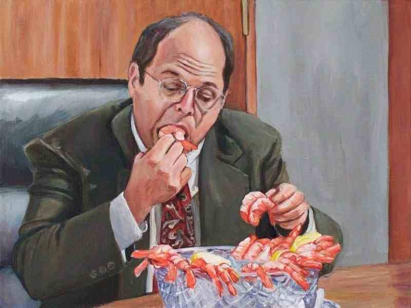 George Costanza Eats Shrimp by Heather Buchanan